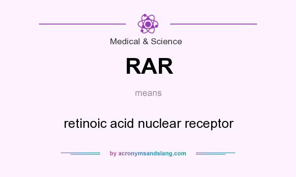 What does RAR mean? It stands for retinoic acid nuclear receptor