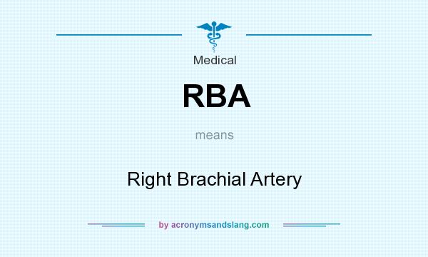 What does RBA mean? It stands for Right Brachial Artery