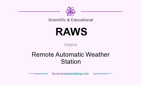 What does RAWS mean? It stands for Remote Automatic Weather Station