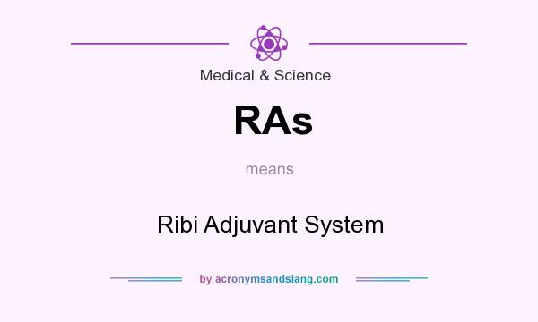 What does RAs mean? It stands for Ribi Adjuvant System