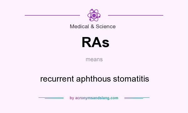 What does RAs mean? It stands for recurrent aphthous stomatitis