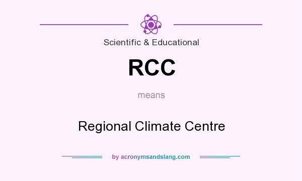 What does RCC mean? It stands for Regional Climate Centre