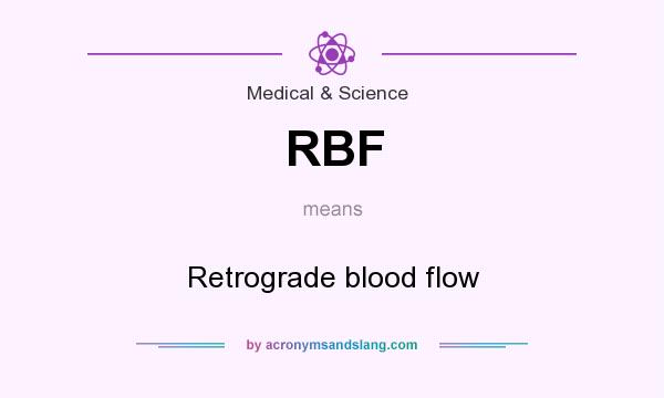 What does RBF mean? It stands for Retrograde blood flow