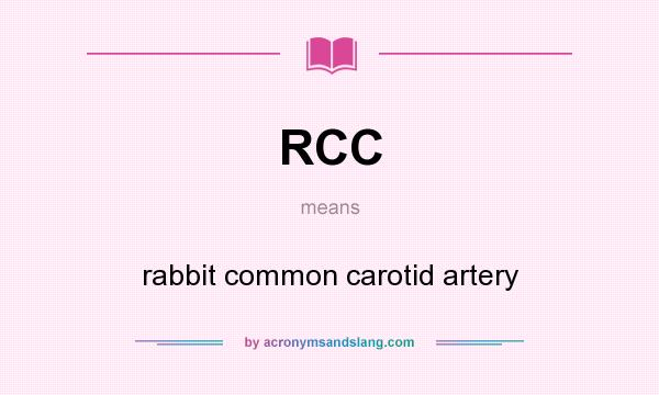 What does RCC mean? It stands for rabbit common carotid artery