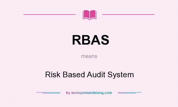 What does RBAS mean? It stands for Risk Based Audit System
