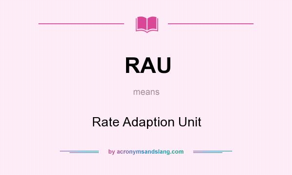 What does RAU mean? It stands for Rate Adaption Unit