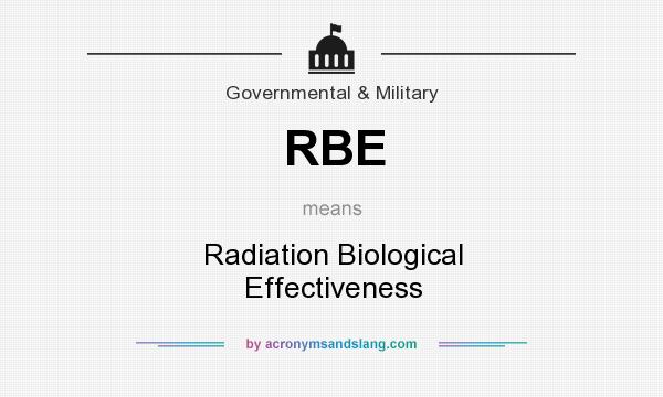 What does RBE mean? It stands for Radiation Biological Effectiveness
