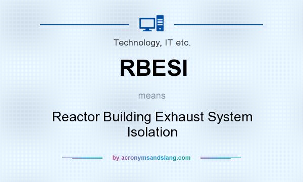 What does RBESI mean? It stands for Reactor Building Exhaust System Isolation