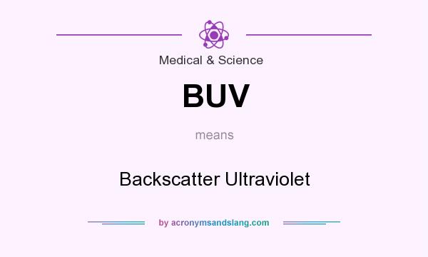 What does BUV mean? It stands for Backscatter Ultraviolet