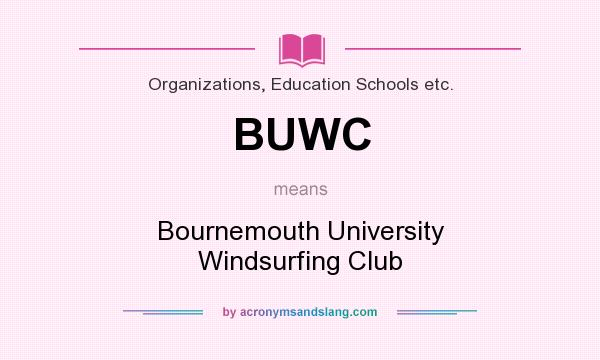 What does BUWC mean? It stands for Bournemouth University Windsurfing Club