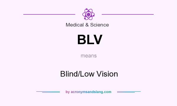 What does BLV mean? It stands for Blind/Low Vision