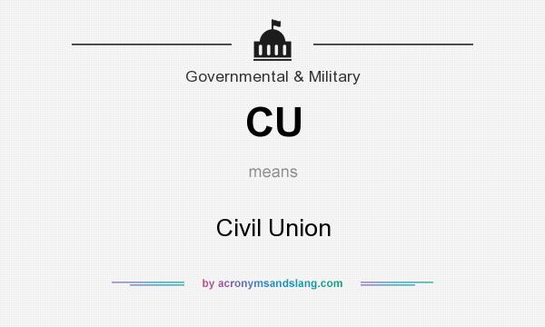 What does CU mean? It stands for Civil Union