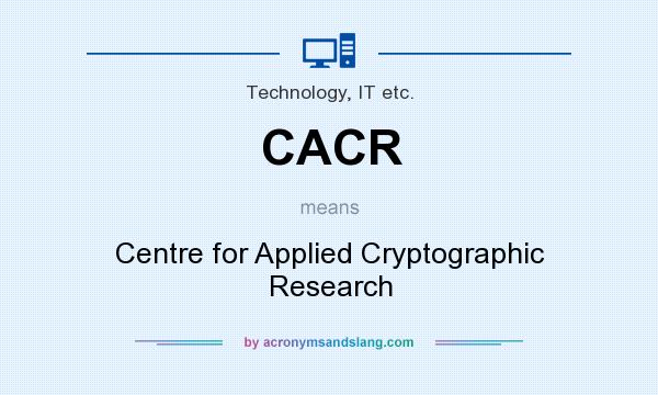 What does CACR mean? It stands for Centre for Applied Cryptographic Research