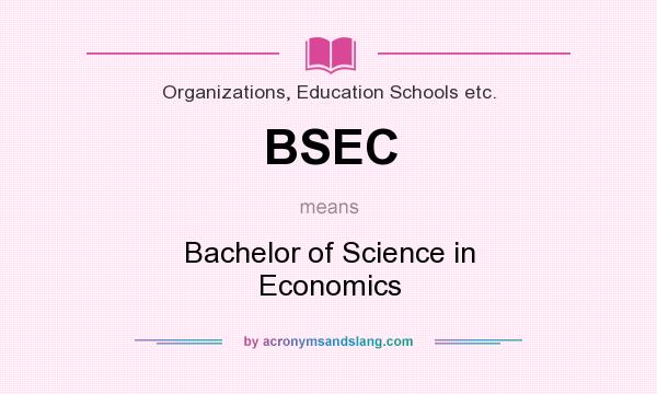 What does BSEC mean? It stands for Bachelor of Science in Economics