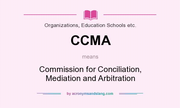 What does CCMA mean? It stands for Commission for Conciliation, Mediation and Arbitration