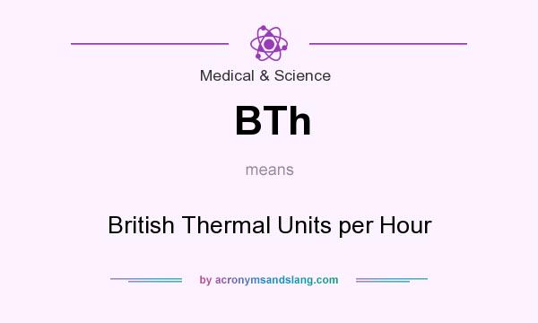 What does BTh mean? It stands for British Thermal Units per Hour