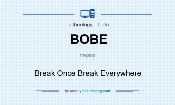 What does BOBE mean? It stands for Break Once Break Everywhere