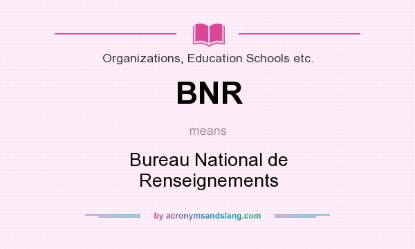 What does BNR mean? It stands for Bureau National de Renseignements