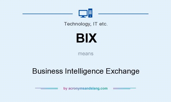 What does BIX mean? It stands for Business Intelligence Exchange
