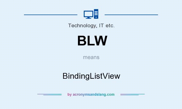 What does BLW mean? It stands for BindingListView