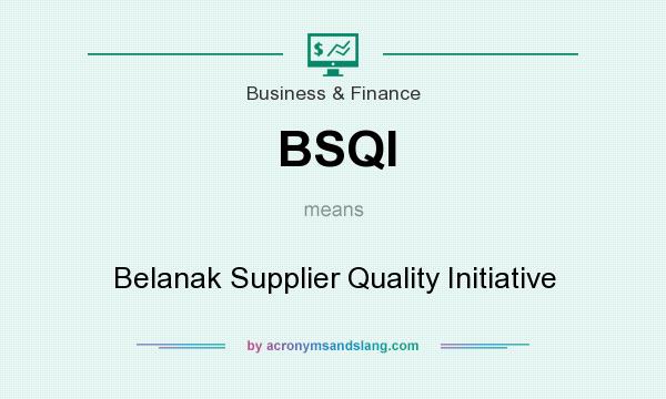 What does BSQI mean? It stands for Belanak Supplier Quality Initiative
