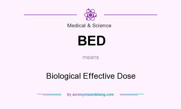 What does BED mean? It stands for Biological Effective Dose