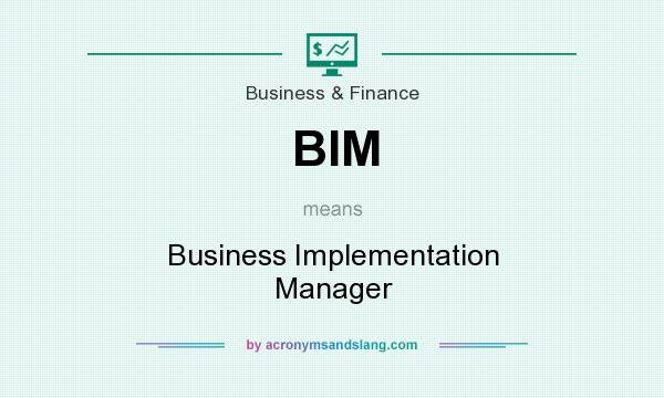 What does BIM mean? It stands for Business Implementation Manager