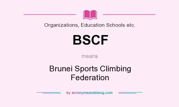 What does BSCF mean? It stands for Brunei Sports Climbing Federation