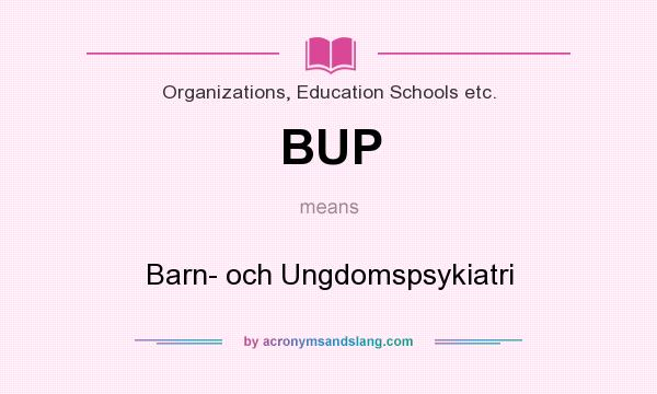 What does BUP mean? It stands for Barn- och Ungdomspsykiatri