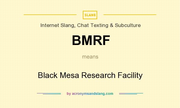 What does BMRF mean? It stands for Black Mesa Research Facility