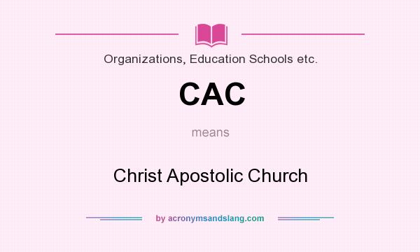 What does CAC mean? It stands for Christ Apostolic Church