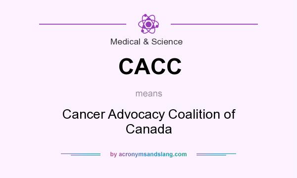What does CACC mean? It stands for Cancer Advocacy Coalition of Canada