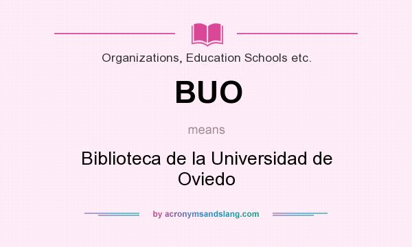 What does BUO mean? It stands for Biblioteca de la Universidad de Oviedo