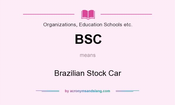 What does BSC mean? It stands for Brazilian Stock Car