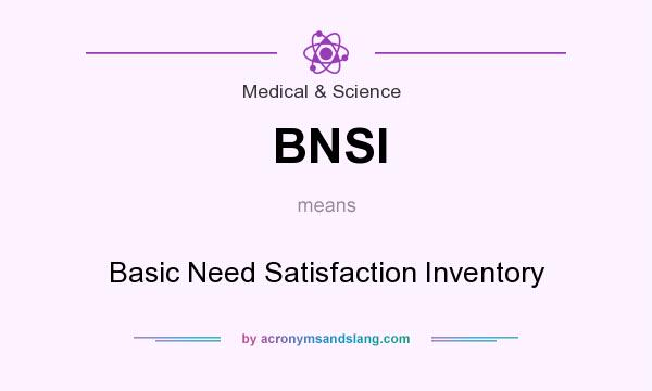 What does BNSI mean? It stands for Basic Need Satisfaction Inventory