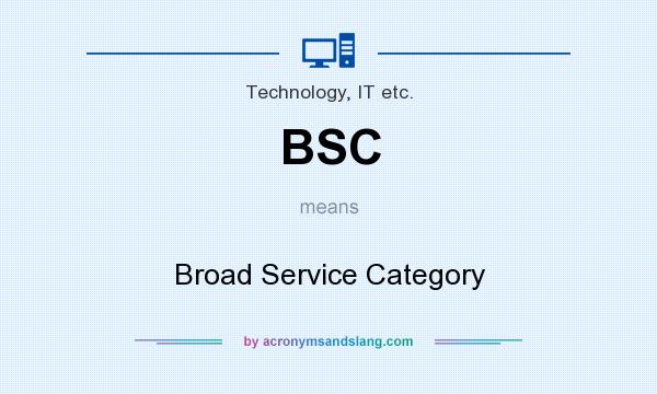 What does BSC mean? It stands for Broad Service Category
