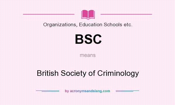 What does BSC mean? It stands for British Society of Criminology