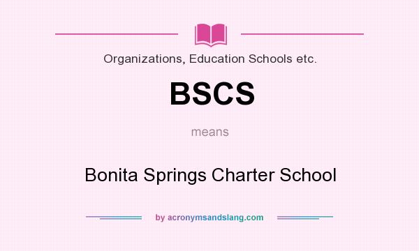 What does BSCS mean? It stands for Bonita Springs Charter School