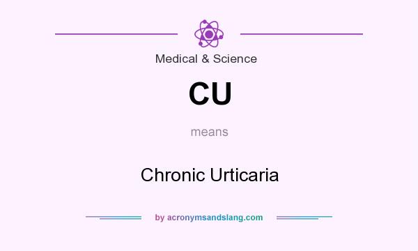 What does CU mean? It stands for Chronic Urticaria