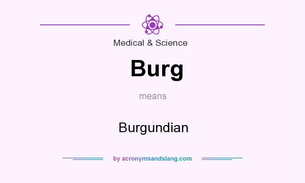 What does Burg mean? It stands for Burgundian
