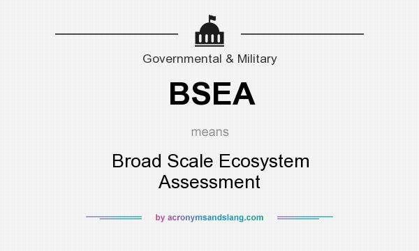 What does BSEA mean? It stands for Broad Scale Ecosystem Assessment
