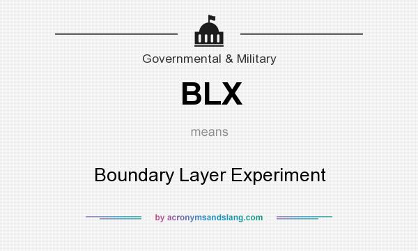 What does BLX mean? It stands for Boundary Layer Experiment