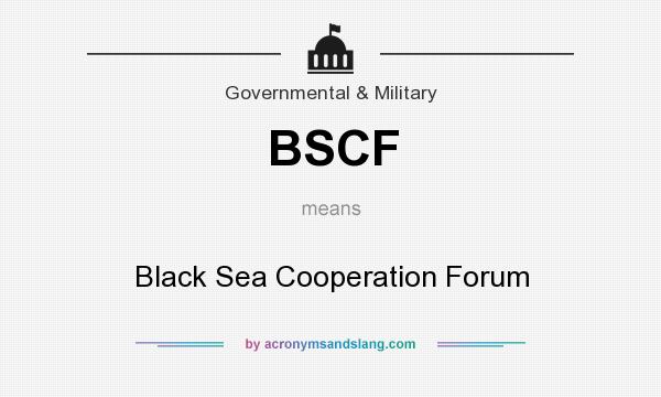What does BSCF mean? It stands for Black Sea Cooperation Forum