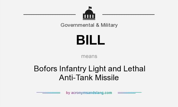 What does BILL mean? It stands for Bofors Infantry Light and Lethal Anti-Tank Missile