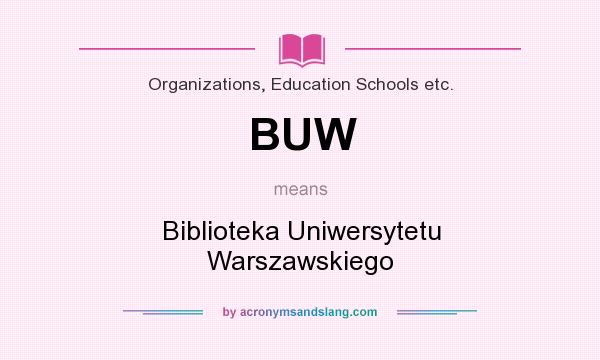 What does BUW mean? It stands for Biblioteka Uniwersytetu Warszawskiego