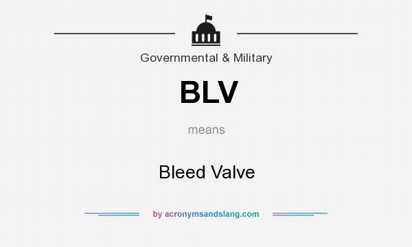 What does BLV mean? It stands for Bleed Valve