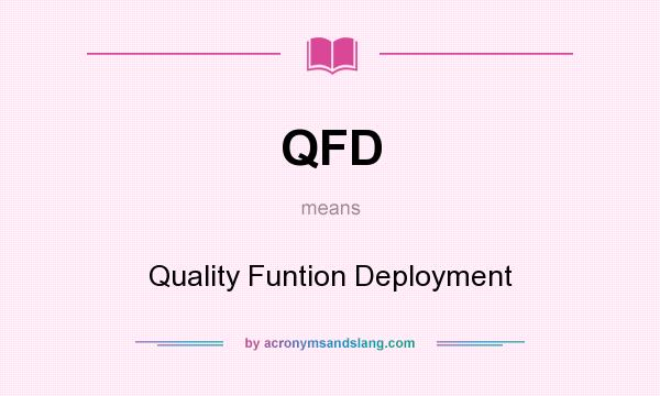 What does QFD mean? It stands for Quality Funtion Deployment