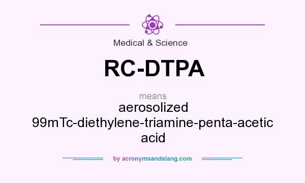 What does RC-DTPA mean? It stands for aerosolized 99mTc-diethylene-triamine-penta-acetic acid