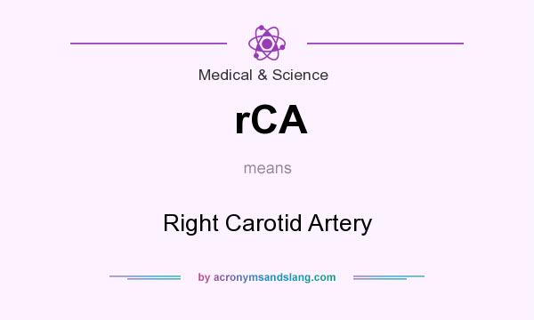 What does rCA mean? It stands for Right Carotid Artery
