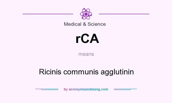 What does rCA mean? It stands for Ricinis communis agglutinin